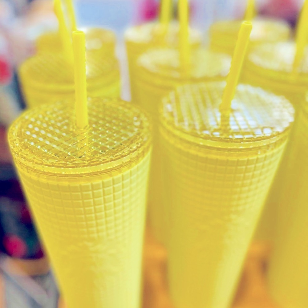 The “COVETED” 2023 New Release - Starbucks Yellow Grid Soft Venti Tumbler